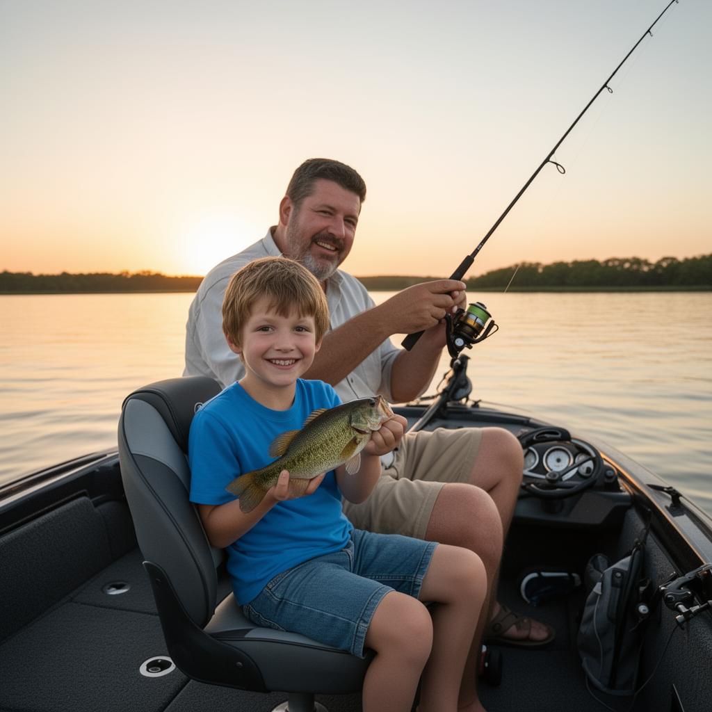 Father and son fishing