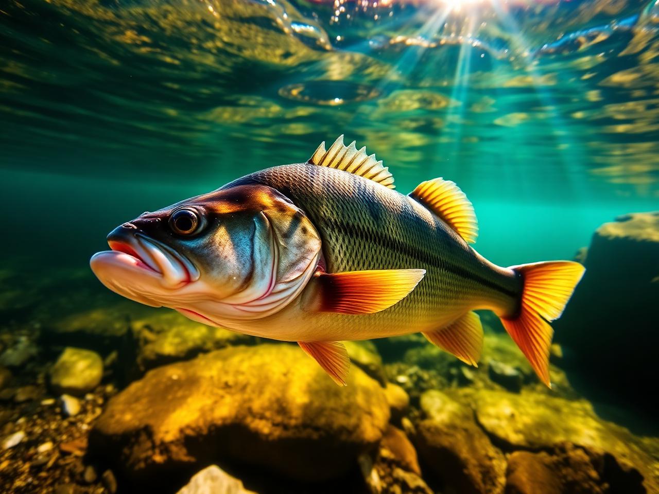 Underwater shot of an Ozark smallmouth bass